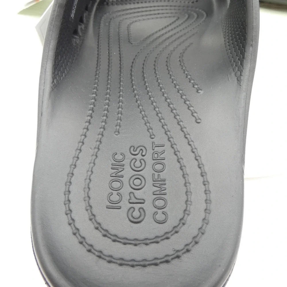 Crocs Baya Sandal Black Men 11 Women 13 Two Strap Slide 207627-001 NEW